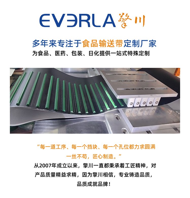 藍色PU<a href='http://dsjvvrk.cn/shusongdai/' target='_blank'><u>輸送帶</u></a>加擋板